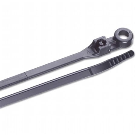 Marinco Cable Tie, 8 in L, Black, Nylon 6/6, 50 lb Strength 199228